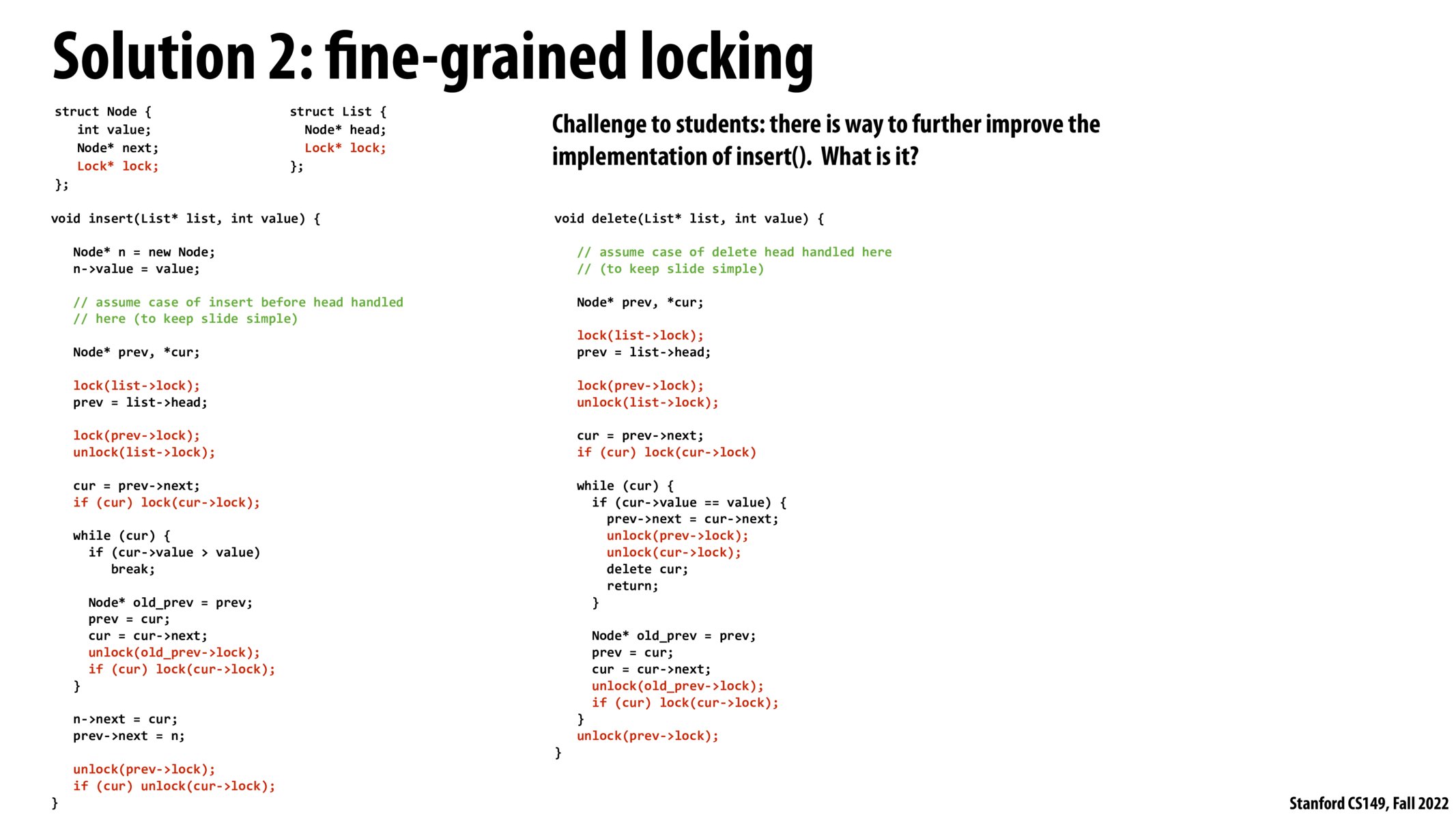Fine-grained locking
